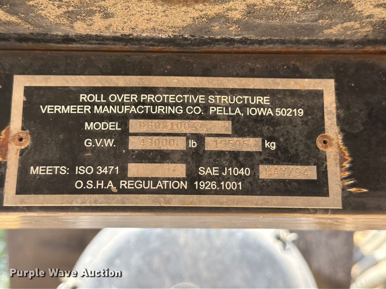 image for item FM7564 2008 Vermeer D80X100ll directional boring unit