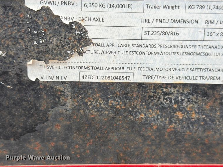 image for item FM7593 2008 Load Trail dump trailer