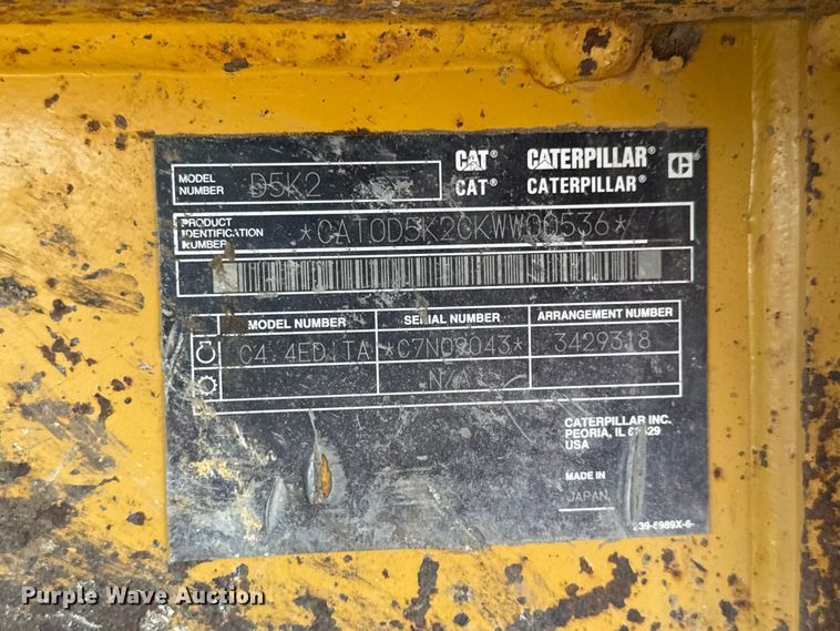image for item NJ9260 2013 Caterpillar D5K2 XL dozer