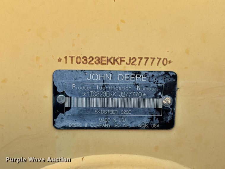 image for item NK9245 2015 John Deere 323E tracked skid steer loader