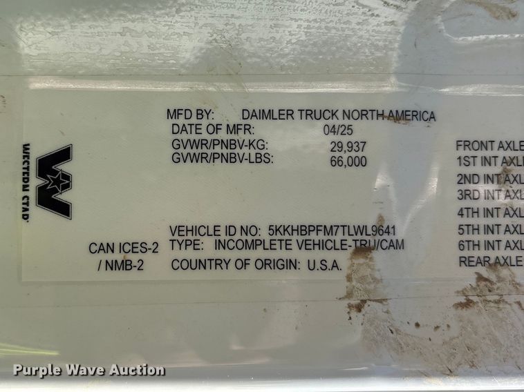 image for item YA3427 2026 Western Star 47X sewer jetter truck