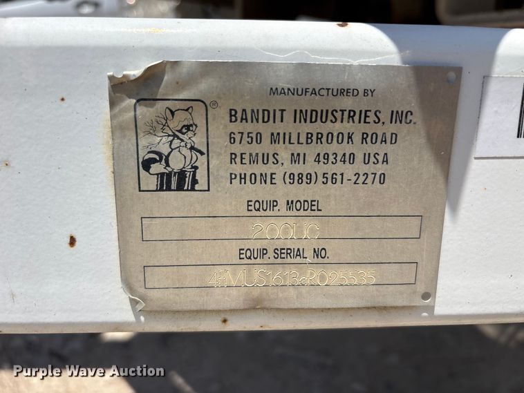 image for item YA3536 2014 Bandit 200UC wood chipper
