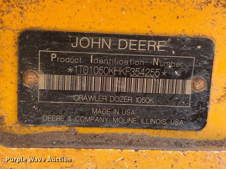 image for item YA3760 2019 John Deere 1050K dozer