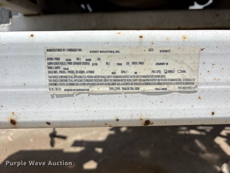 image for item YA4004 2017 Bandit 200 wood chipper