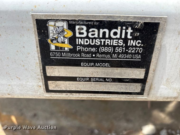 image for item YA4004 2017 Bandit 200 wood chipper