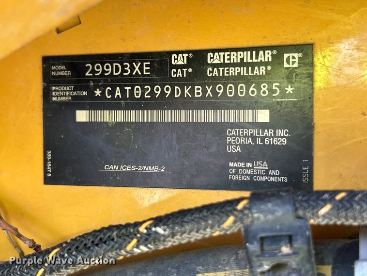 image for item YA4030 2019 Caterpillar 299D3 XE tracked skid steer loader