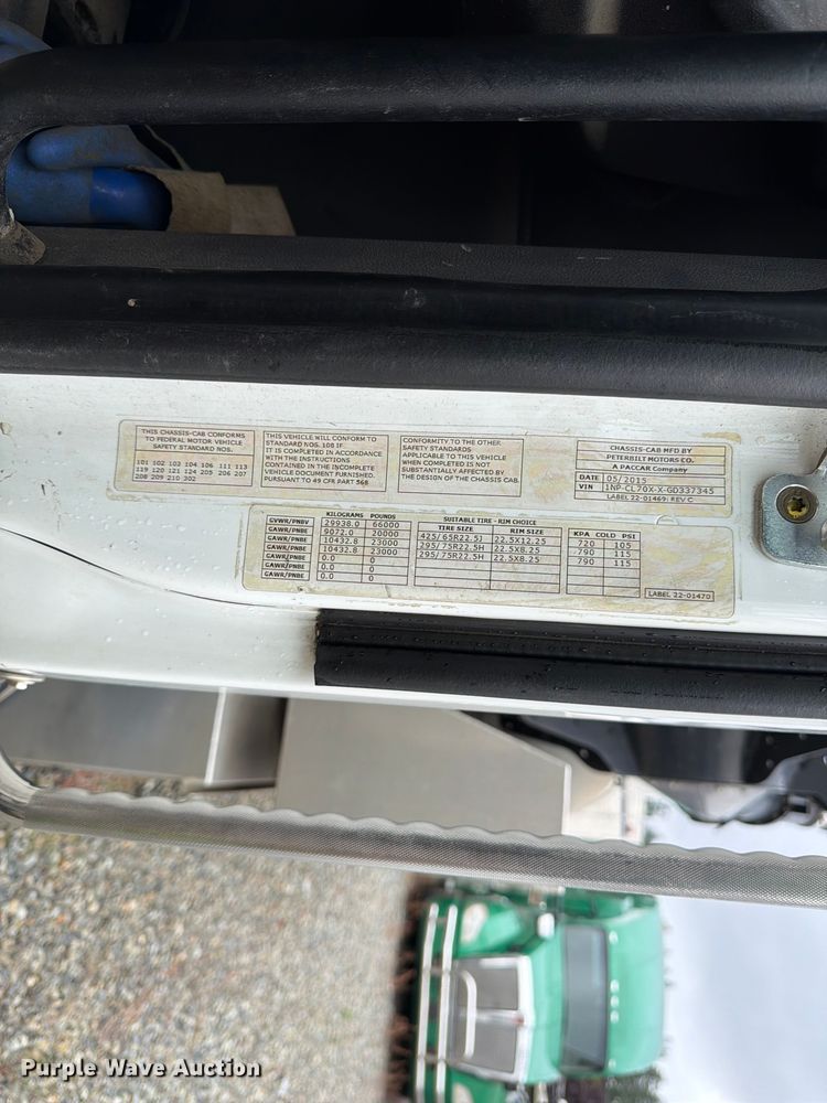 image for item YA4158 2016 Peterbilt 567 sewer jetter truck