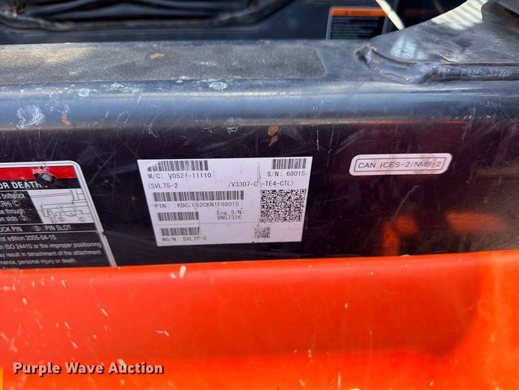 image for item YA4242 2022 Kubota SVL75-2 tracked skid steer loader