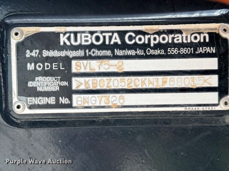 image for item YA4242 2022 Kubota SVL75-2 tracked skid steer loader