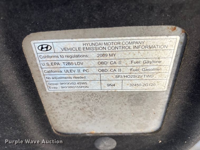 image for item DU6396 2009 Hyundai Sonata 