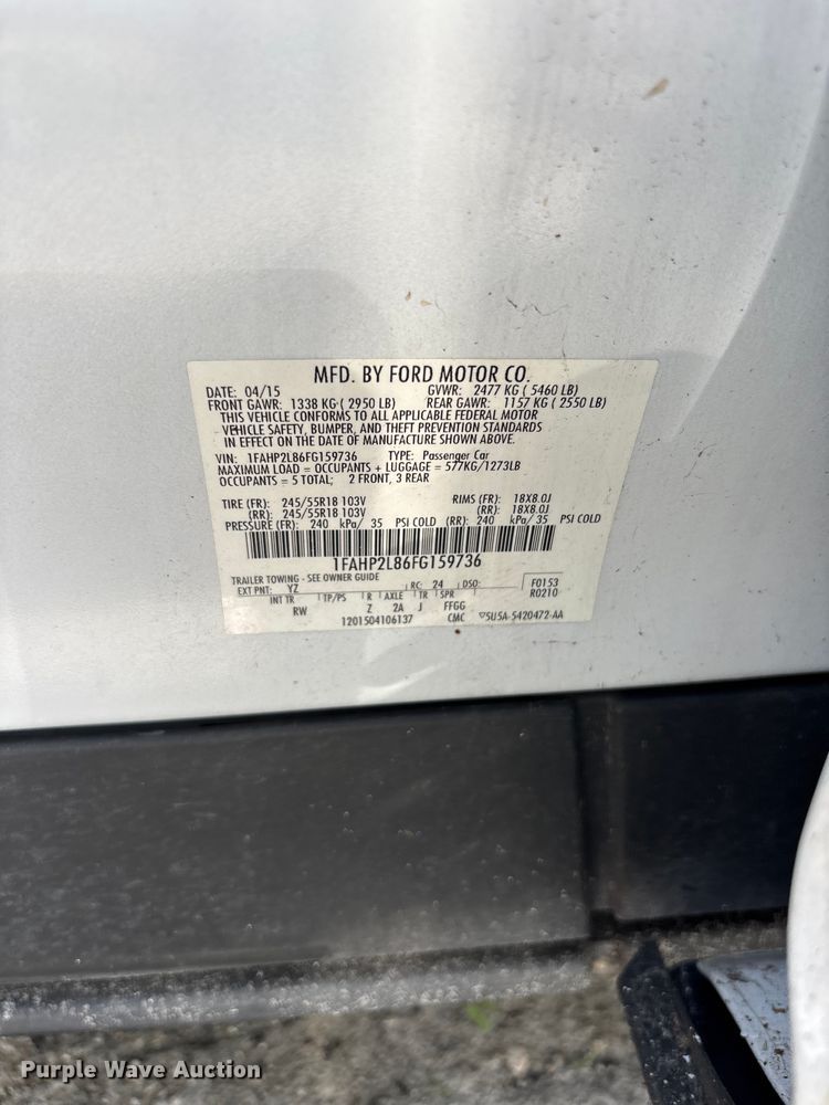 image for item DU6400 2015 Ford Taurus 