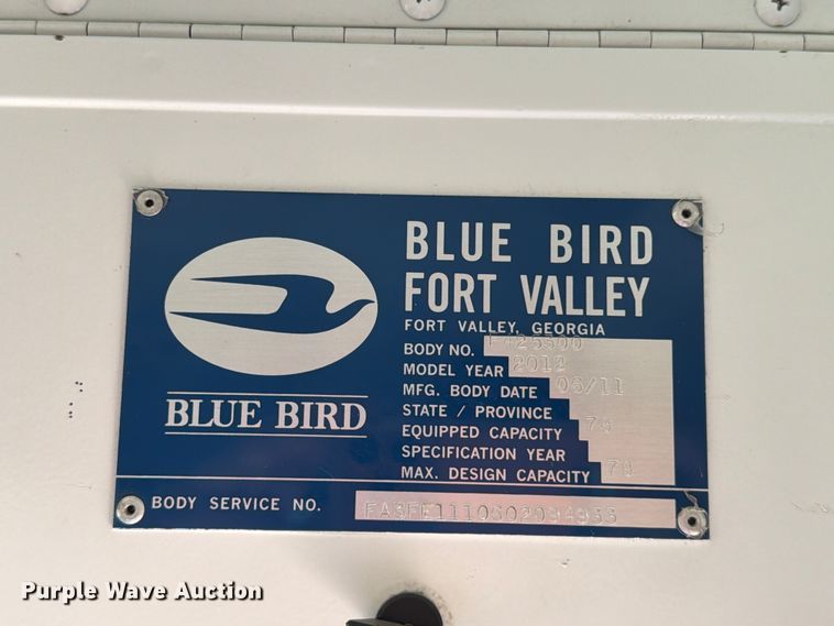 image for item EA0385 2012 Bluebird All American school bus