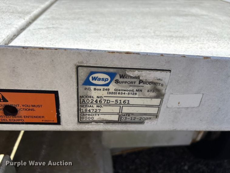 image for item EF1289 WASP (4) 2007 Wasp A02467D-5161 luggage trailers