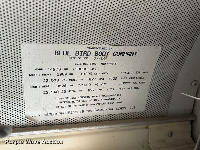 image for item EO4413 2007 Blue Bird All American school bus