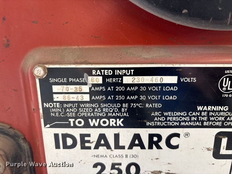 image for item EO4426 Lincoln Arc Welder Idealarc 250-250 welder