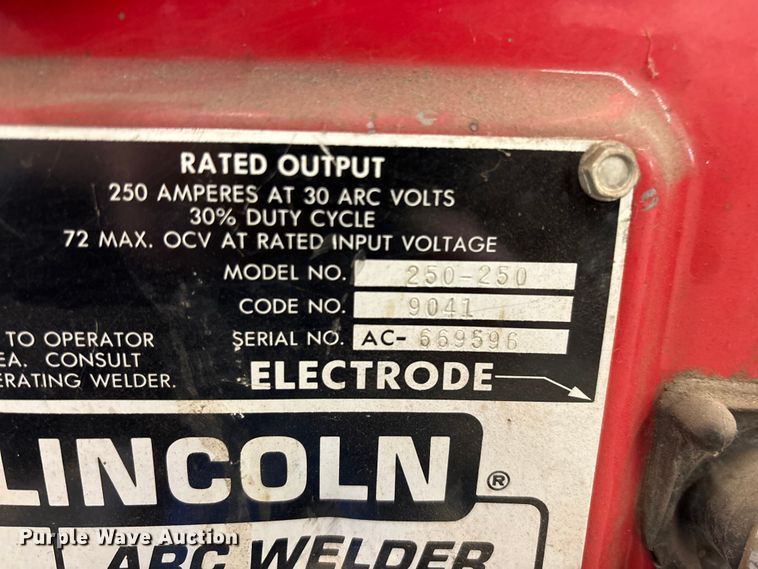image for item EO4428 Lincoln Arc Welder Idealarc 250-250 welder