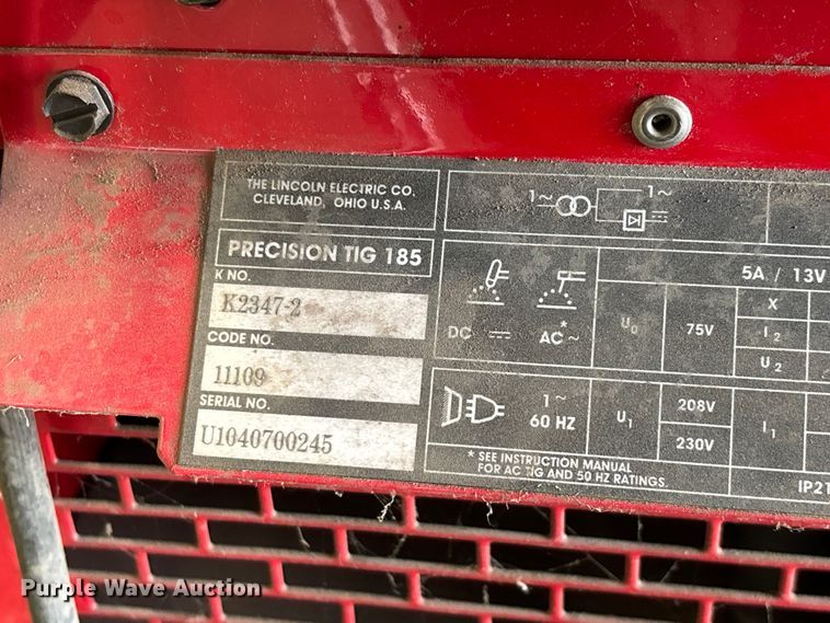 image for item EO4429 Lincoln Electric Precision Tig 185 welder