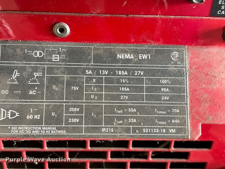 image for item EO4429 Lincoln Electric Precision Tig 185 welder