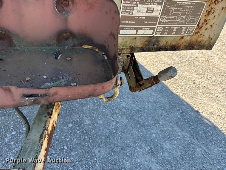 image for item ER3124 1968 Case-Master Body Inc. M101A1 utility trailer
