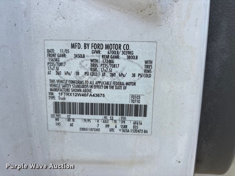 image for item ER3144 2006 Ford F150 Ext. Cab pickup truck