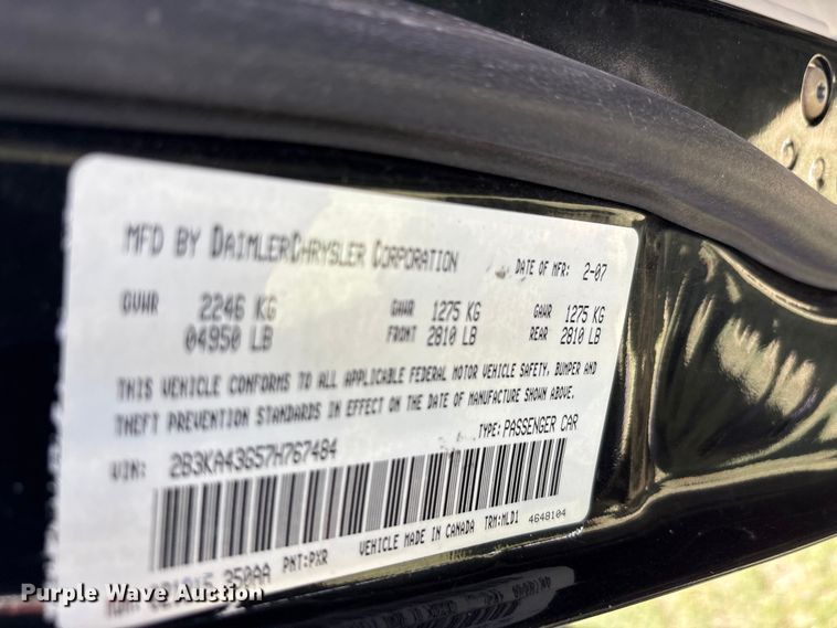 image for item EU5635 2007 Dodge Charger 