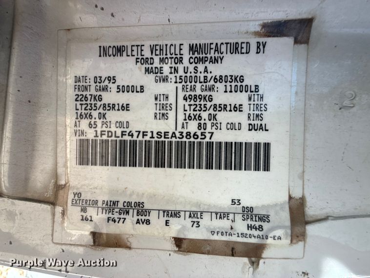 image for item EW4038 1995 Ford F-Super Duty utility / service truck