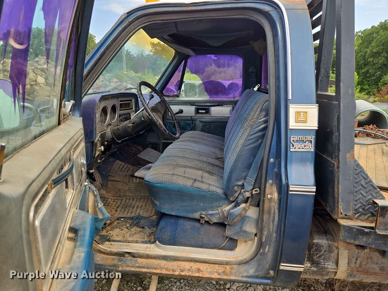 image for item EW8496 1980 GMC Sierra 35 Camper Special flatbed pickup truck