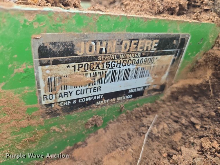 image for item EW8506 2016 John Deere CX15 rotary mower