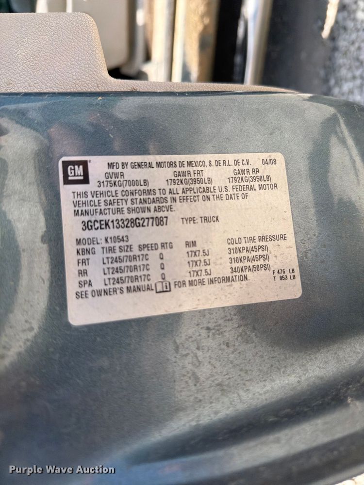 image for item EX2511 2008 Chevrolet Silverado 1500 Crew Cab pickup truck
