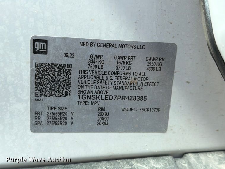 image for item FB5824 2023 Chevrolet Tahoe Police SUV