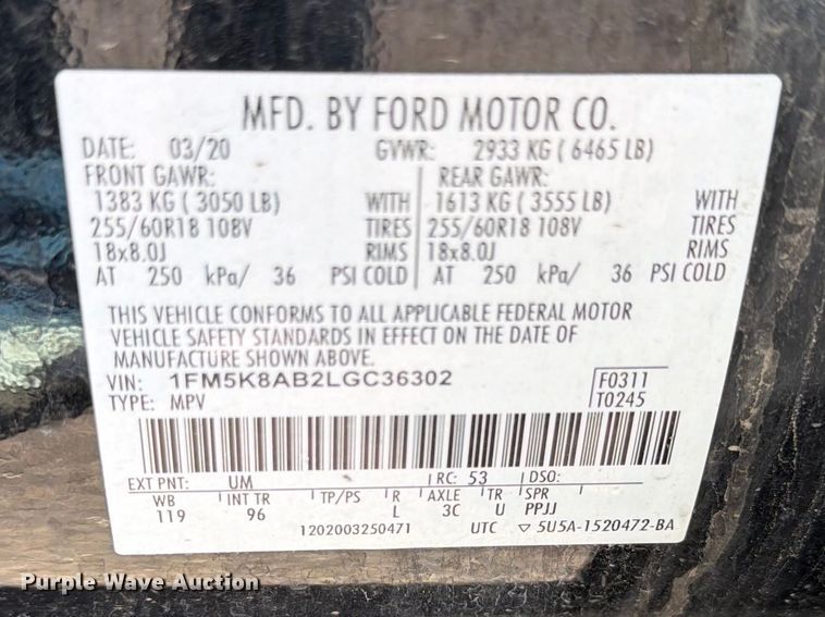 image for item FH6177 2020 Ford Explorer Police SUV