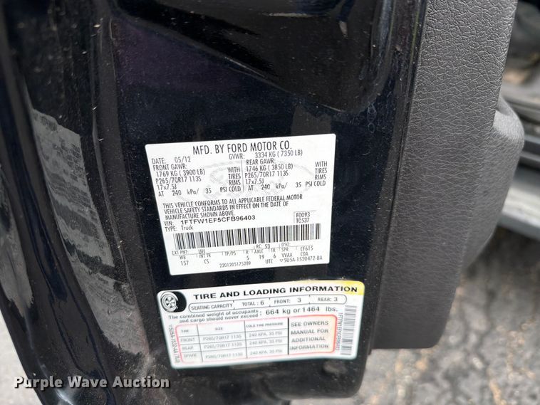 image for item FH6290 2012 Ford F150 XL Crew Cab pickup truck