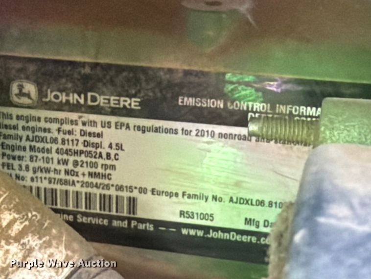 image for item FK5026 2010 John Deere 6115D MFWD tractor