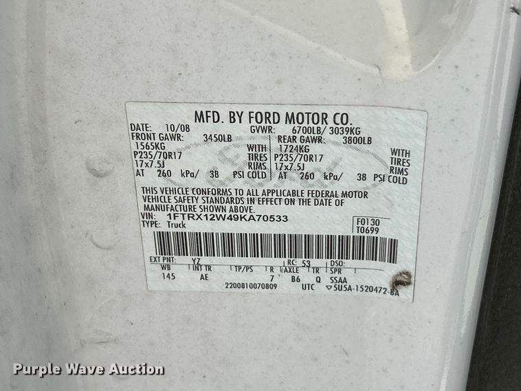 image for item FT6034 2009 Ford F150 XL Ext. Cab pickup truck