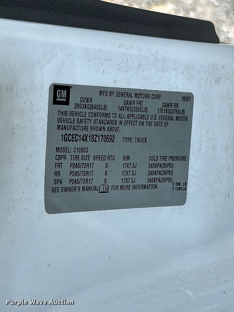 image for item FT6035 2008 Chevrolet Silverado 1500 pickup truck