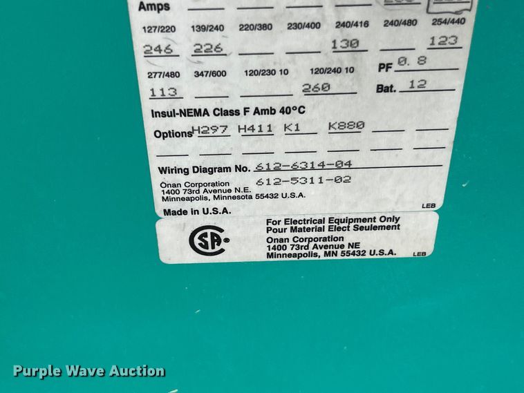 image for item FT6064 Onan 75 generator