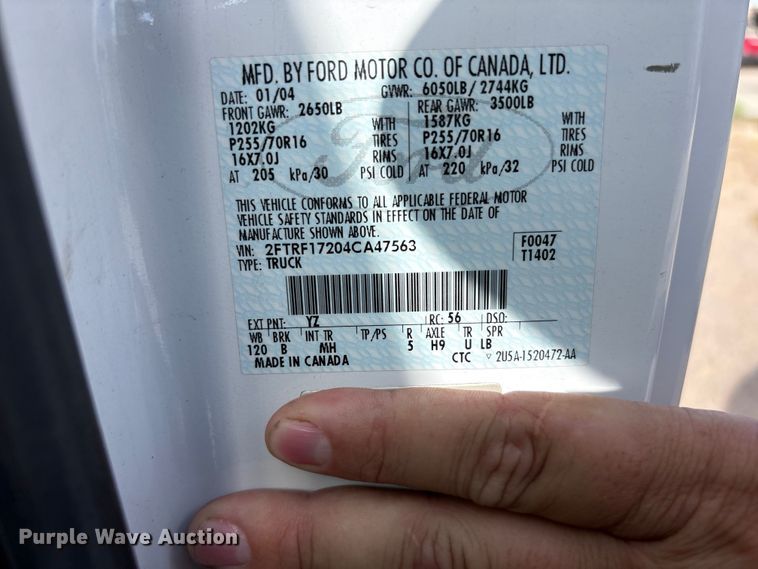 image for item JM9505 2004 Ford F150 pickup truck