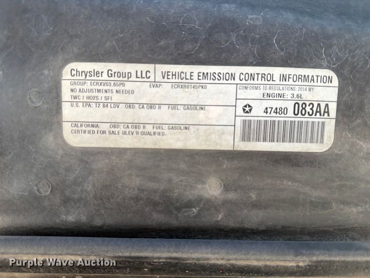image for item NA9548 2014 Dodge Charger Police 