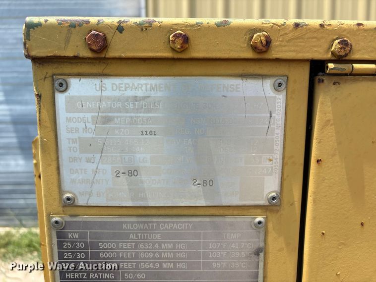 image for item NK9241 1980 John R Hollingsworth MEP-005A generator