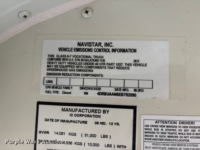 image for item NM9878 2014 Ic Bus PB105 school bus