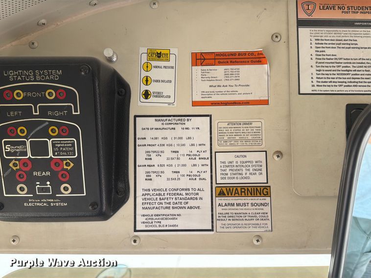 image for item OE9668 2013 Ic Corporation PB105 school bus