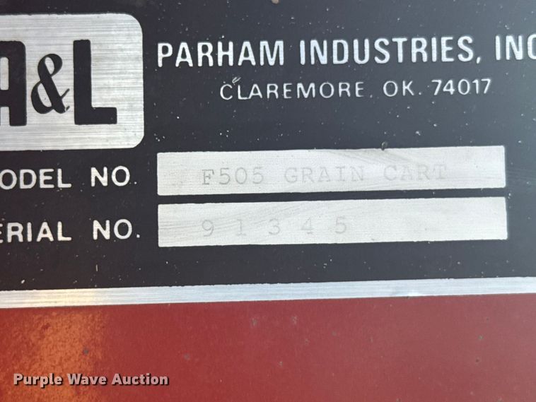 image for item DY3006 Parham Industries F505 grain cart