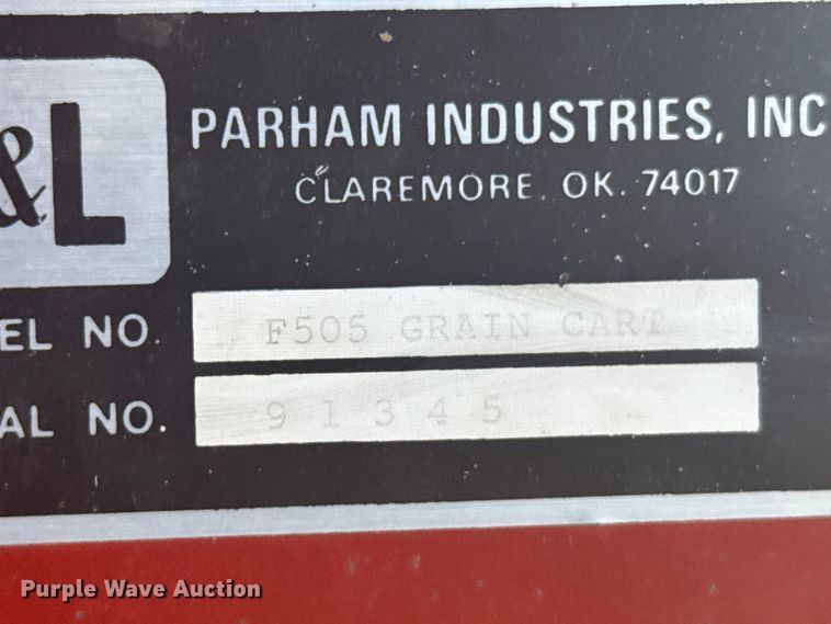 image for item DY3006 Parham Industries F505 grain cart