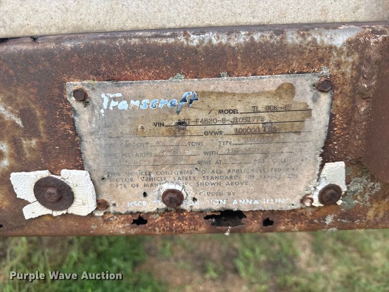 image for item DY3078 1988 Transcraft flatbed trailer