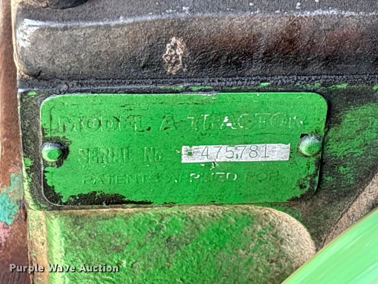 image for item EO4398 1938 John Deere A tractor