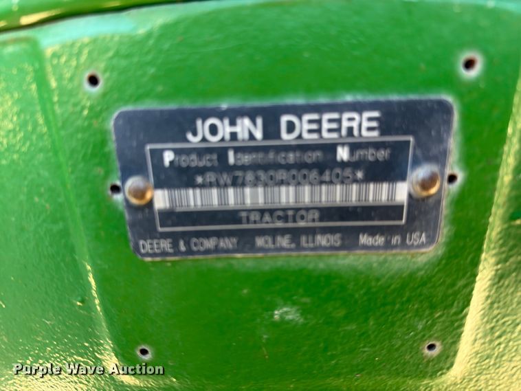 image for item EO8639 2007 John Deere 7830 MFWD tractor