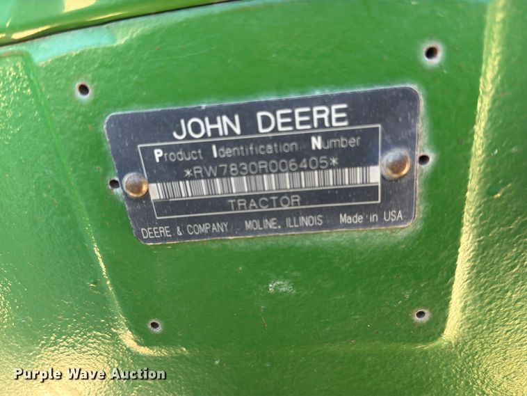 image for item EO8639 2007 John Deere 7830 MFWD tractor