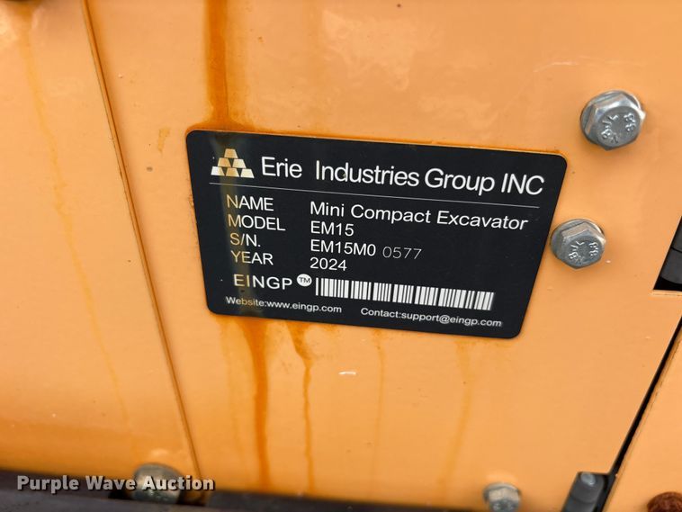 image for item ET0160 2024 Erie EM15 mini excavator