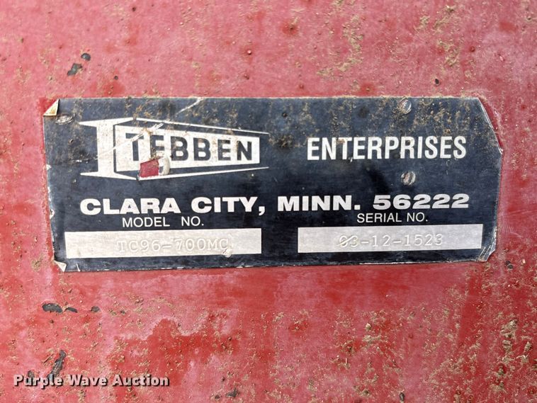 image for item ET0721 2012 TEBBEN ENTERPRISE TC 96-700MC rotary mower