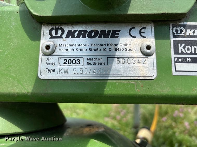 image for item FC1968 2003 Krone KW 5.50/4X7T hay tedder